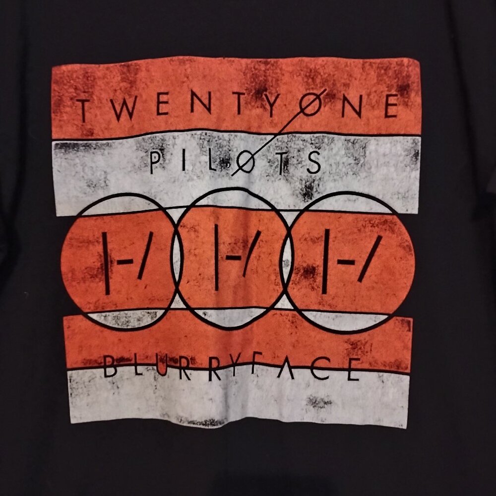 Men's Black Medium 21 Pilots Twenty One Blurryface Band Concert Album T-Shirt